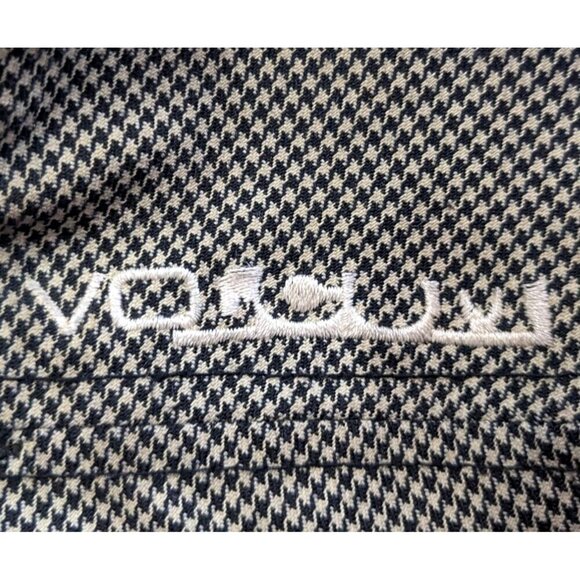 Vtg Y2K VOLCOM Suited Stone 50% Wool Mixed Houndstooth Flexfit Skater Hat Sz S/M - Picture 7 of 8